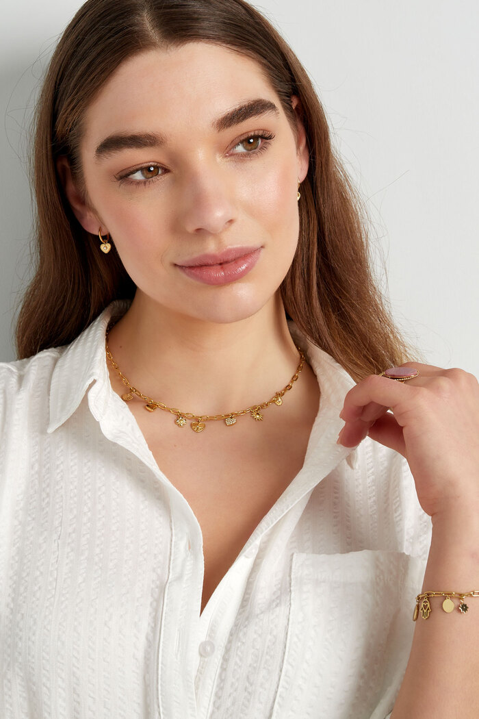 Charm-Halskette im täglichen Stil – Gold Bild2